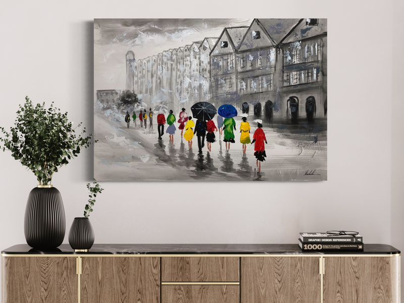 Obraz przedstawiający molo w Bergen