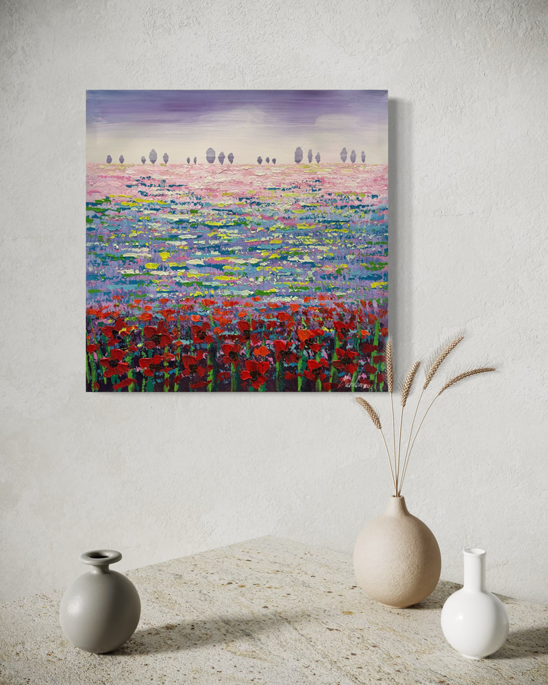 Obraz przedstawiający pole maków