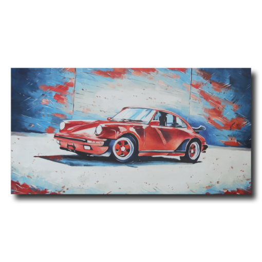 Obraz zainspirowany klasycznym modelem samochodu Porsche 911.