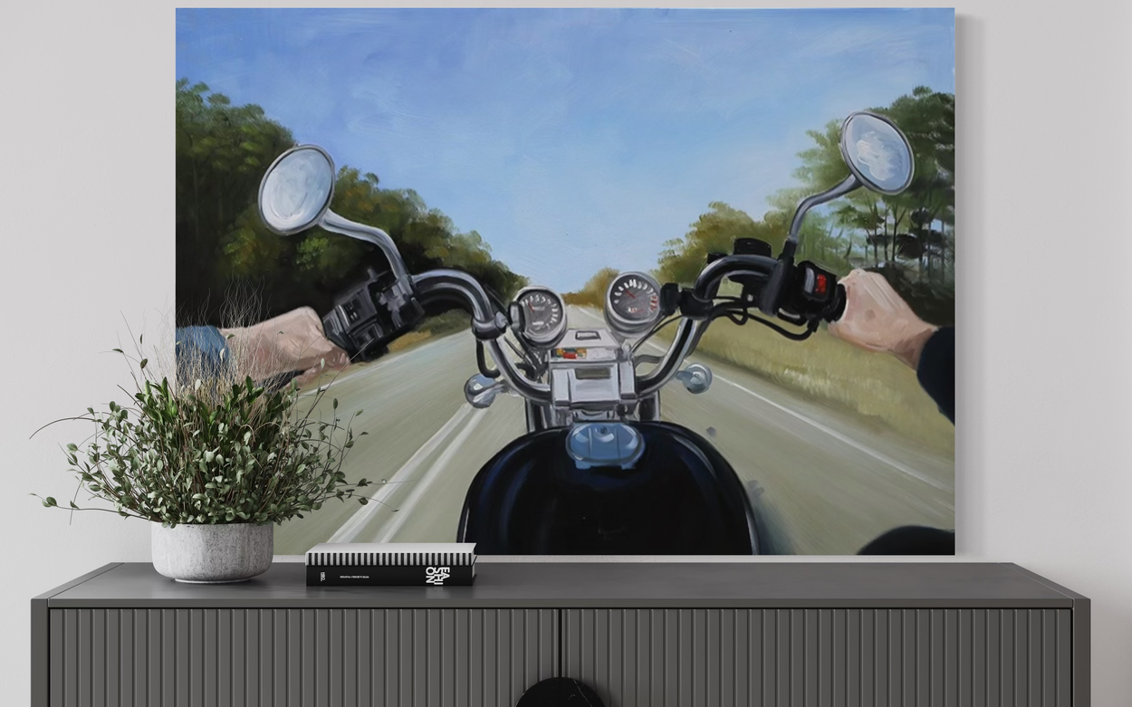 Obraz z motocyklem