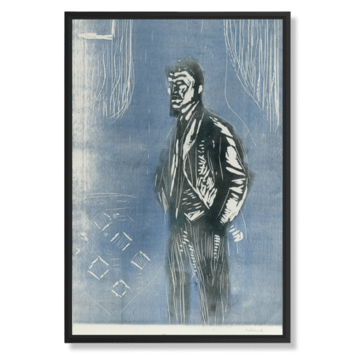 Edvard Munch – Self-Portrait in Moonlight, 40×60 cm, wydruk na płótnie w czarnej ramie „floating”