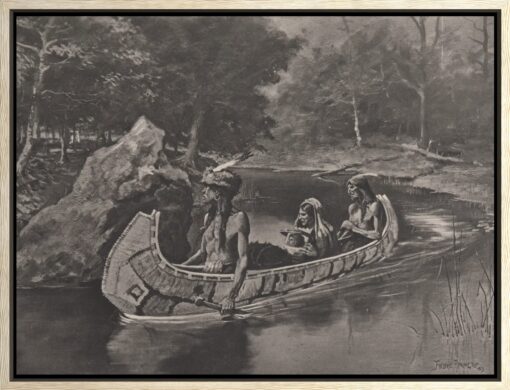 Frederic Remington – The Song of Hiawatha, wydruk na płótnie w dębowej ramie „floating”
