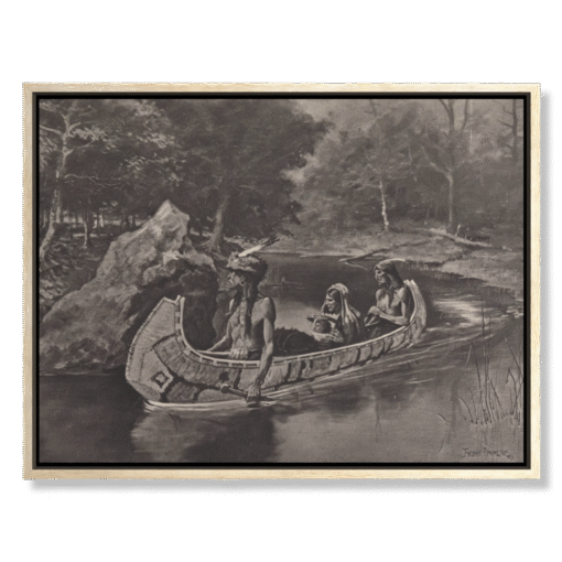Frederic Remington – The Song of Hiawatha, wydruk na płótnie w dębowej ramie „floating”