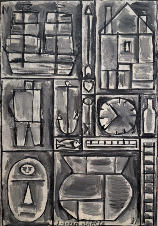 Joaquín Torres-García – Composition (1931), wydruk na płótnie na krośnie