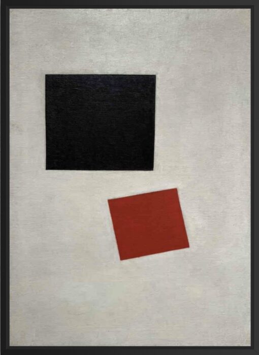 Kazimierz Malewicz – Black Square and Red Square (1915), wydruk na płótnie w czarnej ramie „floating”