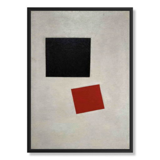 Kazimierz Malewicz – Black Square and Red Square (1915), wydruk na płótnie w czarnej ramie „floating”
