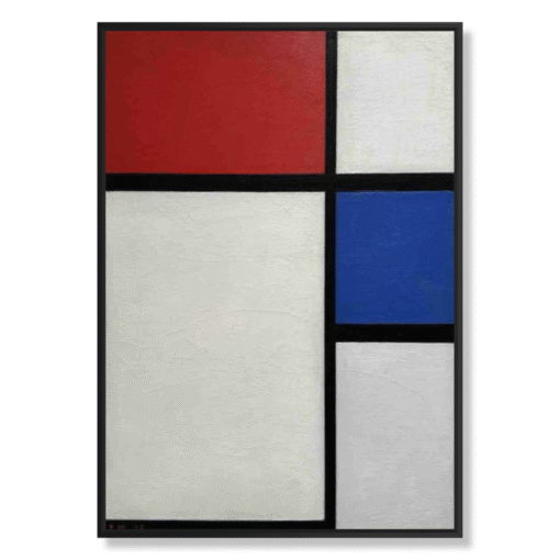 Piet Mondrian – Composition No. II with Red and Blue (1929), wydruk na płótnie w czarnej ramie „floating”